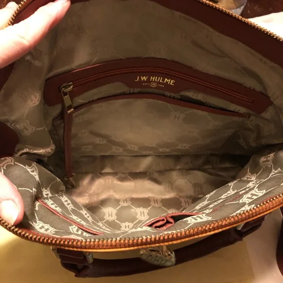 J.W. Hulme Co. Orange/Brown Leather Croc Embossed Handbag - Picture 10 of 16